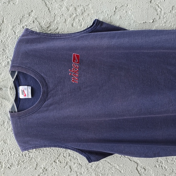 Vintage 90's Nike Navy Sleeveless Shirt T-Shirt Size Large - Picture 1 of 8
